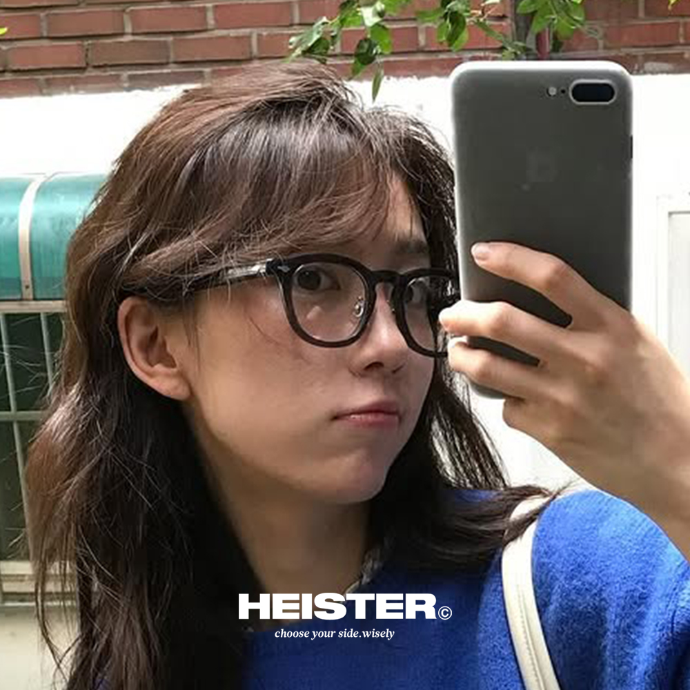 하이스터 버트 블랙 브라운 호피 투명 그레이 아넬형 둥근 사각 코받침 뿔테 안경 컬렉션 - 상세 이미지 4