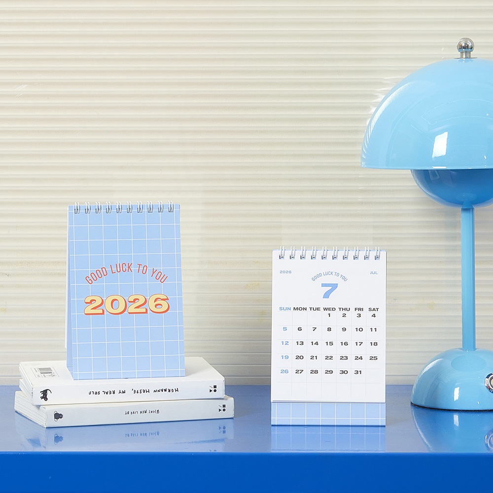 테이블토크 2026년 미니달력 2026 탁상달력 26년 데일리해빗 데스크캘린더 핑크그리드 - 상세 이미지 2