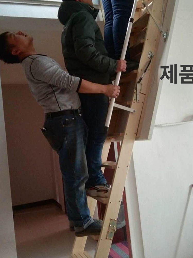 다락방 접이식 사다리 매립형 실내 이동식 계단 구조물 700x1200 3m 미만 - 상세 이미지 5