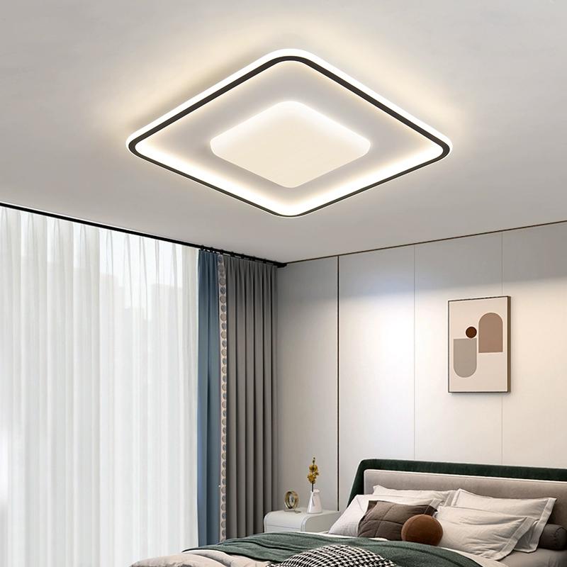 LED 침실 조명 감성 거실 천장 디자인 무드등 초박형 화이트타원+램프쉐이드 40CM-48W LED 백색광 따뜻한빛메시지 - 상세 이미지 4