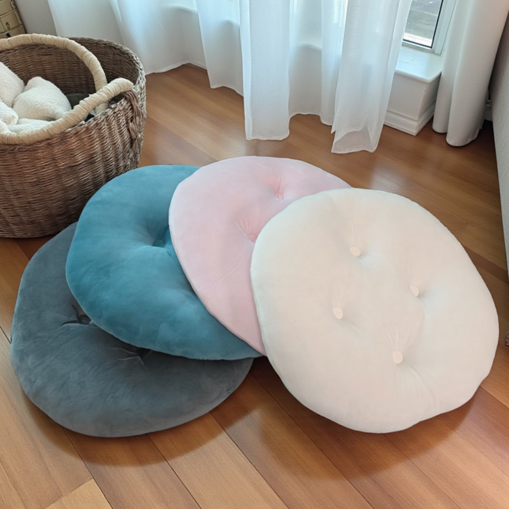 홈집합 강아지 고양이 펫쿠션 극세사 원형 침대 사계절용 - 상품 이미지