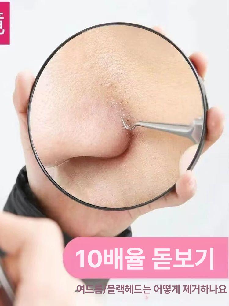 흡착식 쌍둥이 돋보기 확대 20배 거울 메이크업 고화질 미러 여행용 화장거울 블랙 - 상세 이미지 3
