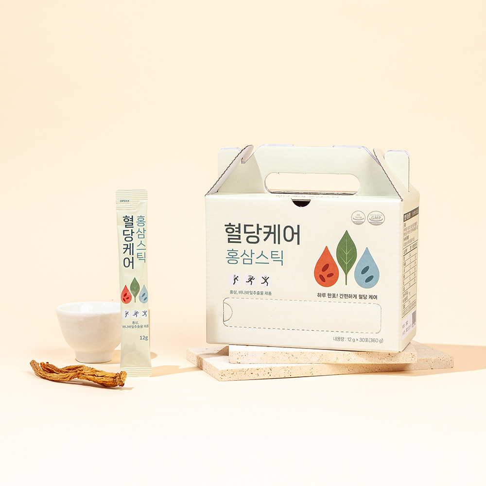 혈당케어 홍삼 스틱 (바나바잎 코로솔산 1.3mg+진세노사이드 7mg) 30포, 2개 - 메인 이미지
