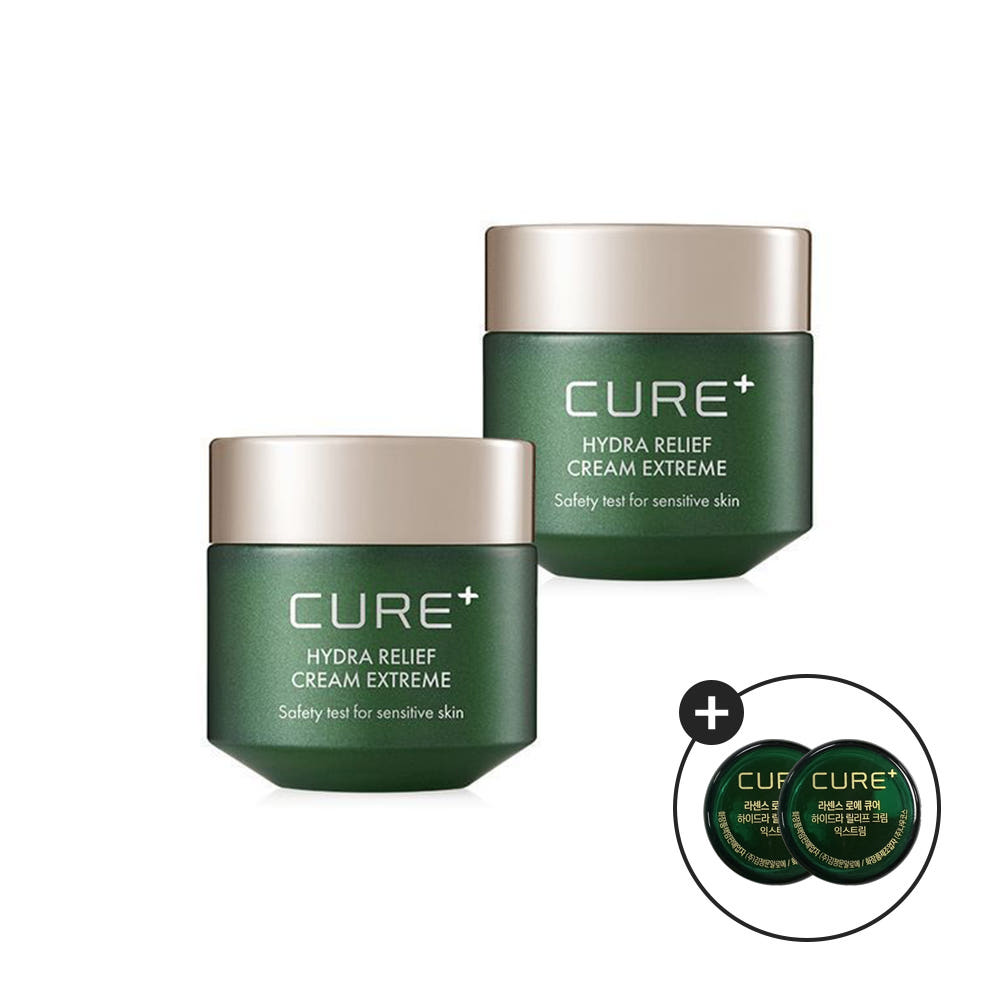 [미니샘플 2개 증정] [김정문알로에] 큐어 하이드라 릴리프 크림 익스트림 50ml, 2개
