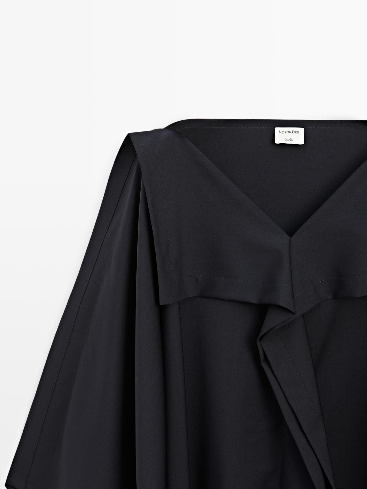 마시모두띠 모던 루즈핏 브이넥 블라우스 9303/950 NAVY BLUE - 상세 이미지 5