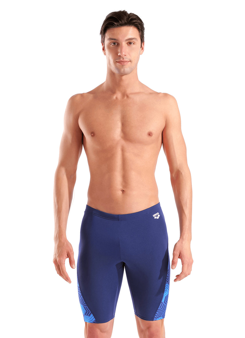 아레나 남성 지오메트리 재머 5부 수영복 Multi Navy/Navy, 22 - 메인 이미지