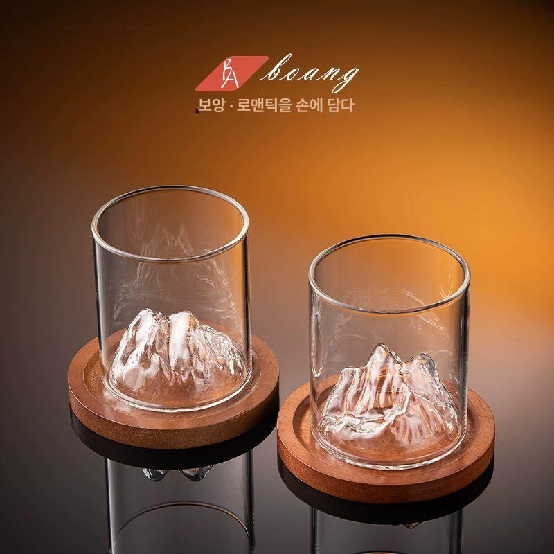 위스키잔 하이볼잔 온더락 몰트 홈카페 산모양 언더락 칵 칵테일 후지산 유리컵 소형 6개 175ml - 상세 이미지 2