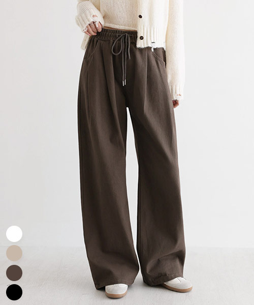 [애착팬츠No.7] 소프트코튼 핀턱 밴딩 팬츠_264761 - 상품 이미지