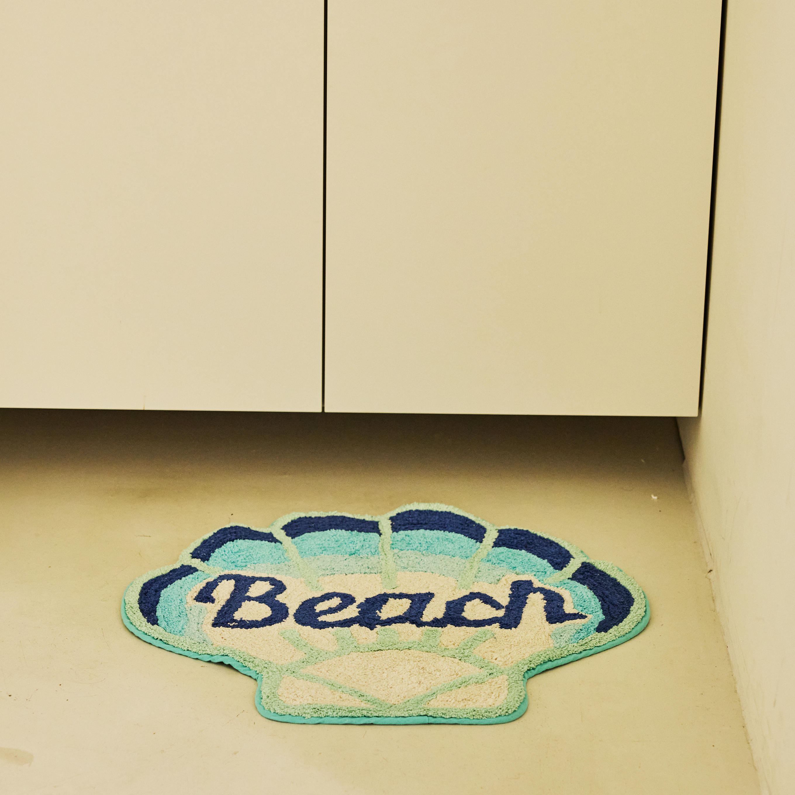 러블리 비치 민트 쉘 순면 욕실 발매트