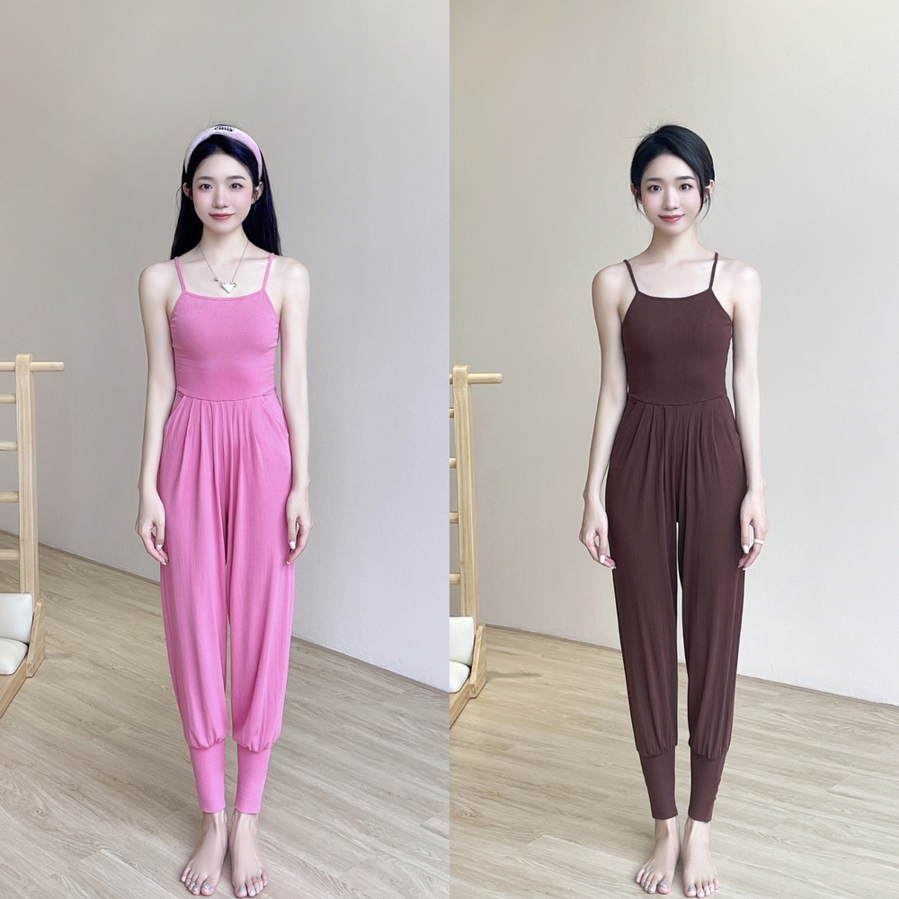요가 점프수트 요가복 필라테스 점프슈트 점프수트요가복 와이드 가슴패드 피트니스 바디수트 - 상세 이미지 5