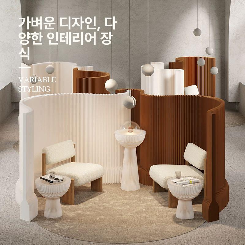 화이트 템바보드 이동식 무타공 파티션 인테리어 공간분리 병풍 높이 1.2m 18cm 8-9m 화이트 - 상세 이미지 4