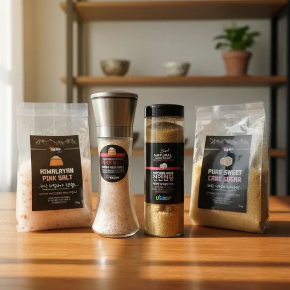 히말라야핑크소금 그라인더200g+리필300g 천연원당500g 선물세트 - 상세 이미지 2