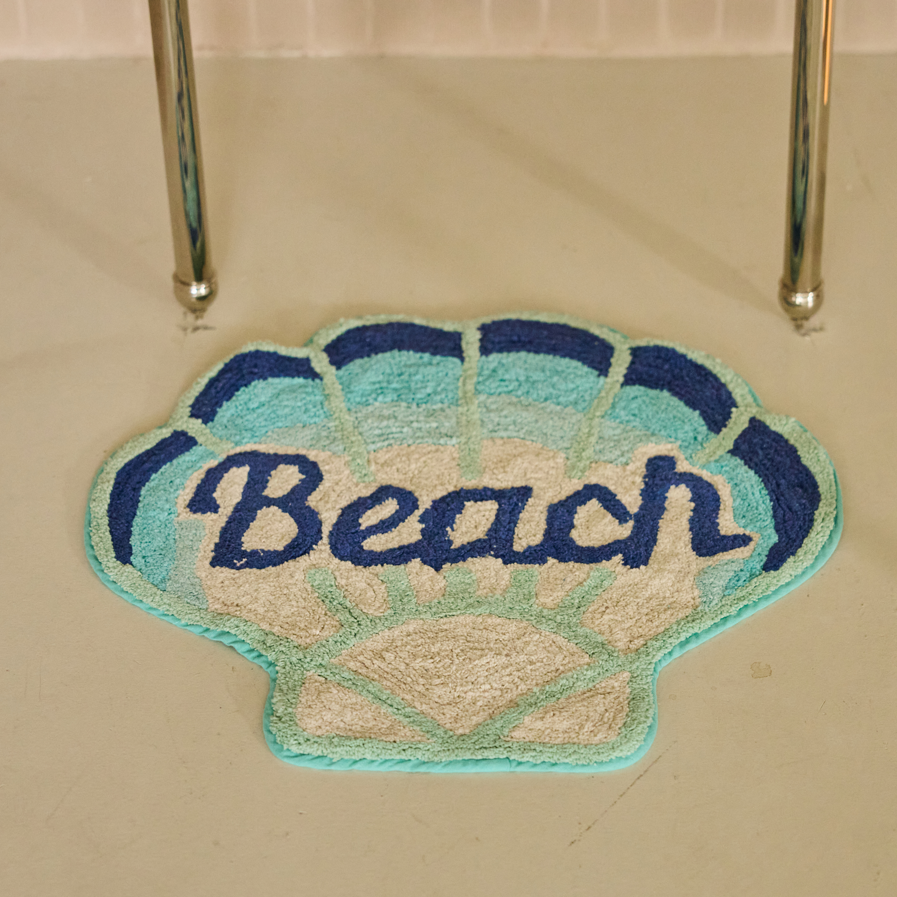 러블리 비치 민트 쉘 순면 욕실 발매트