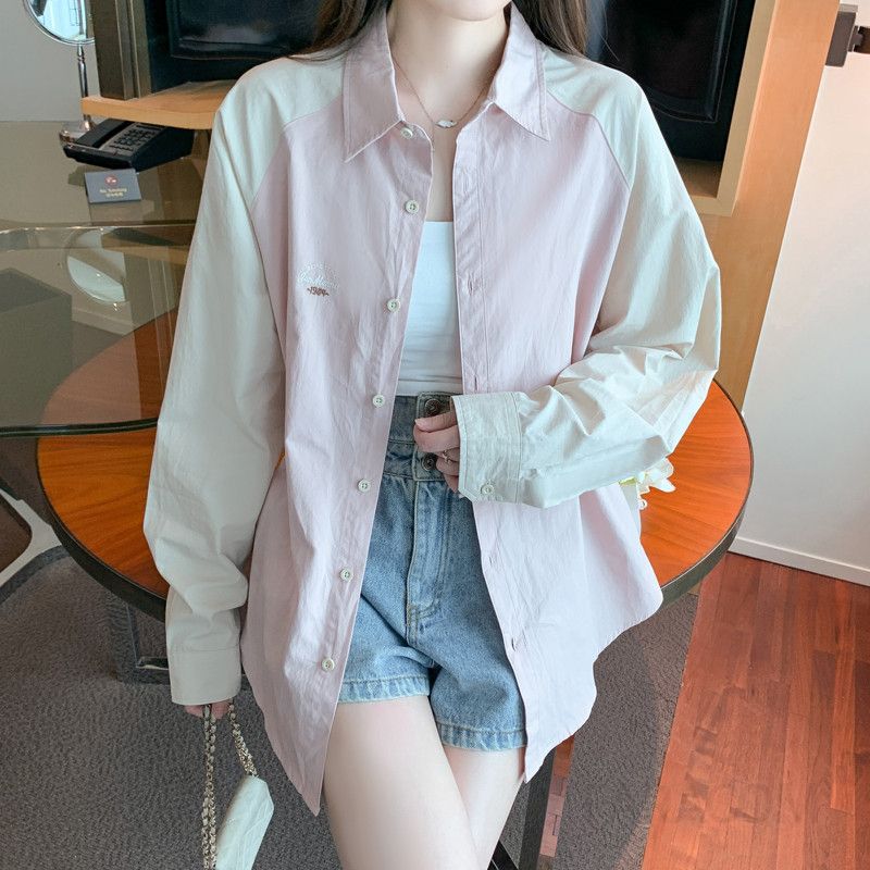 여성 가을용 루즈핏 긴팔 셔츠 캐주얼 스타일 다용도 면옴스포드 통기성 좋은 데일리 외출용 패션 유틸리티 디자인 - 상세 이미지 3