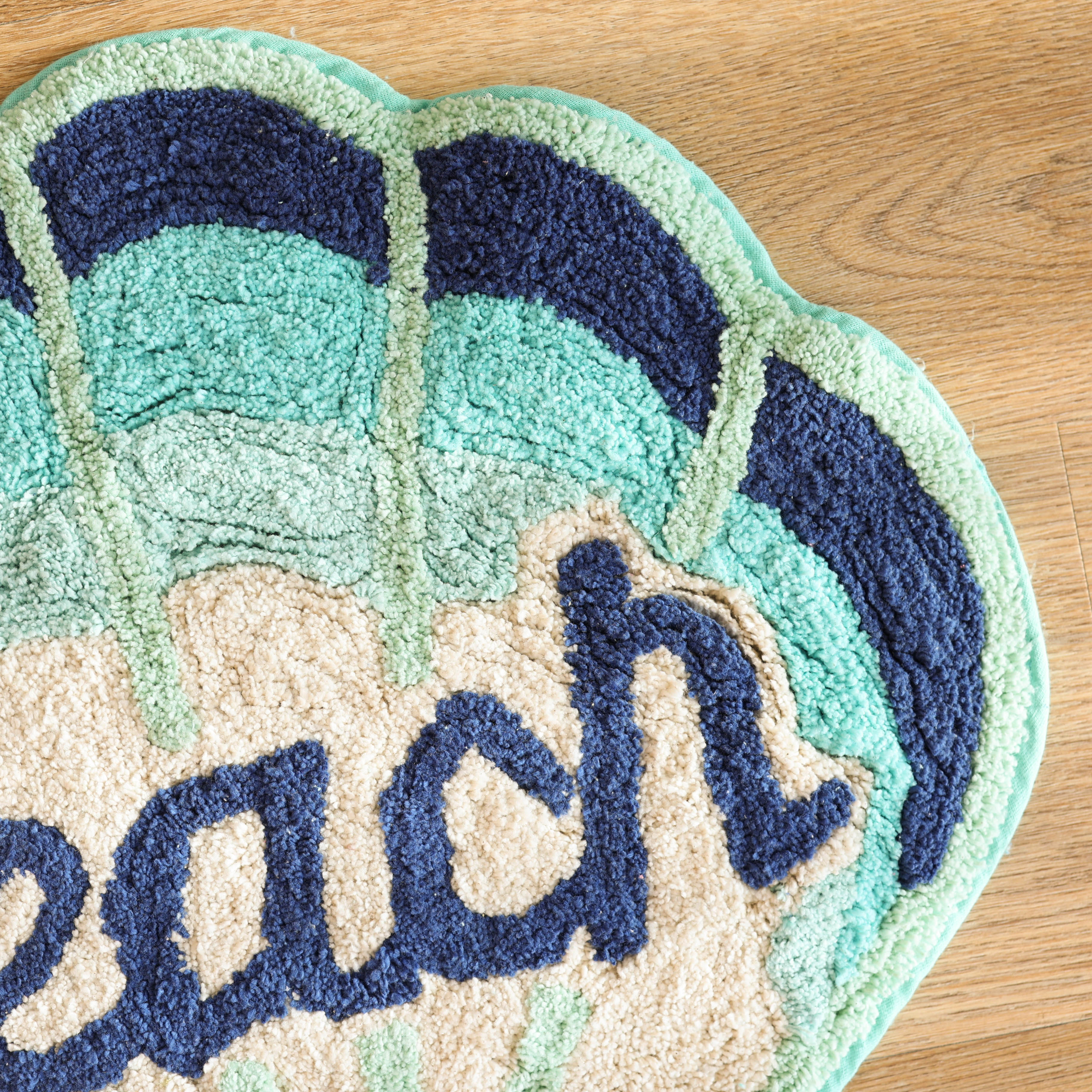 러블리 비치 민트 쉘 순면 욕실 발매트