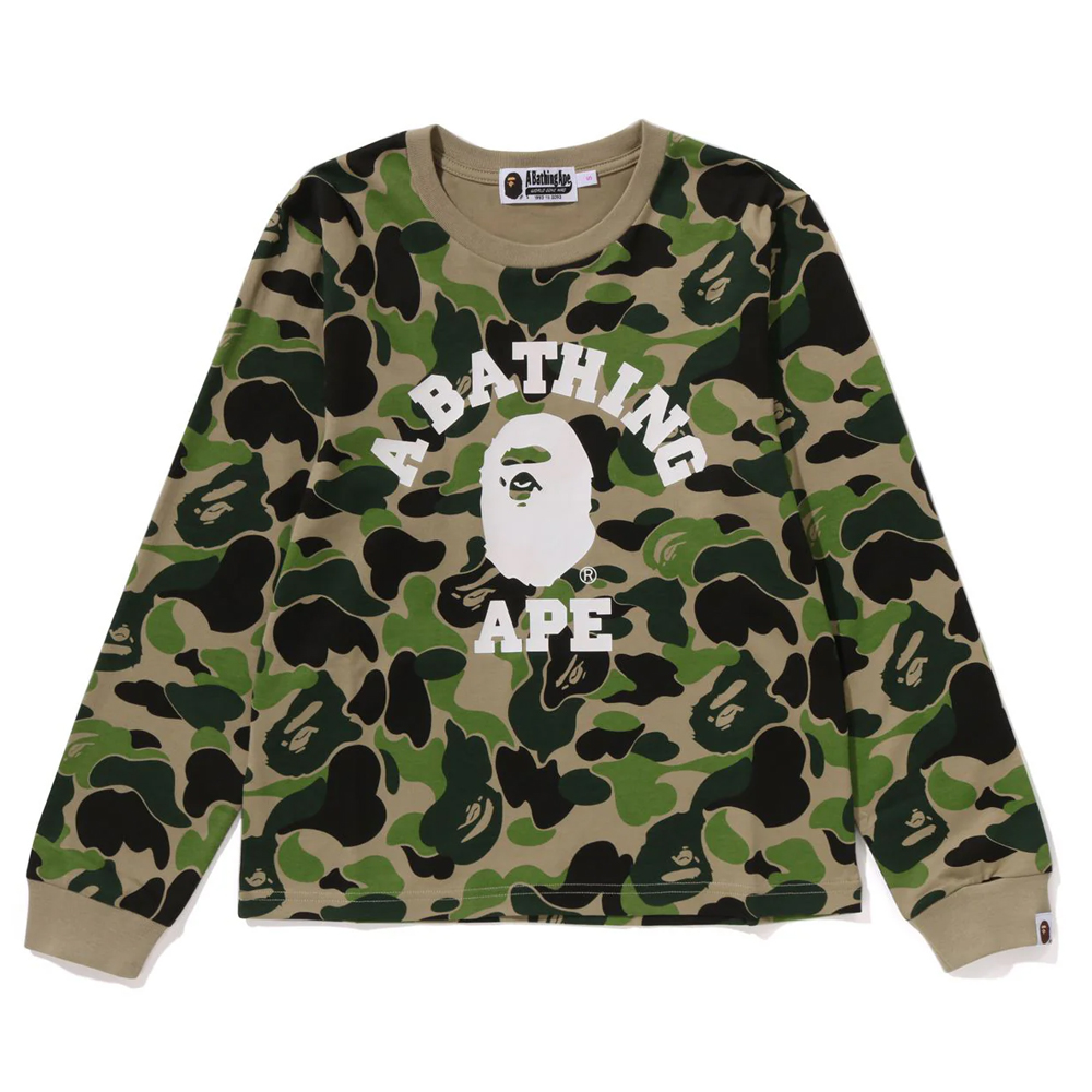 베이프 우먼즈 긴팔티 ABC CAMO COLLEGE LS TEE 1L80-211-006 - 상세 이미지 3