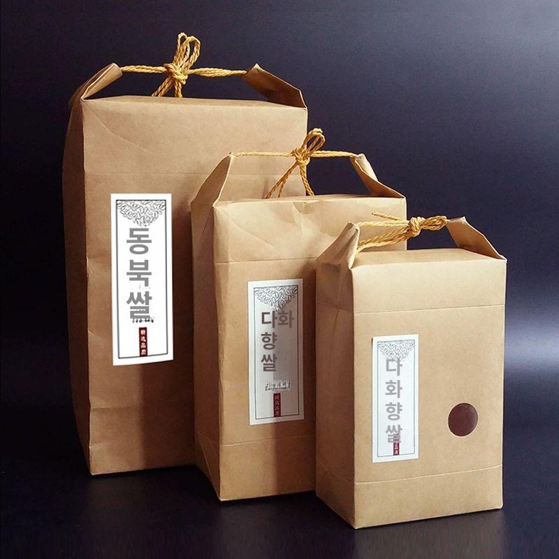 선물 크라프트 쌀 포장 포장지 티백 크라프트지 고급 2.5kg 10개 - 상세 이미지 2