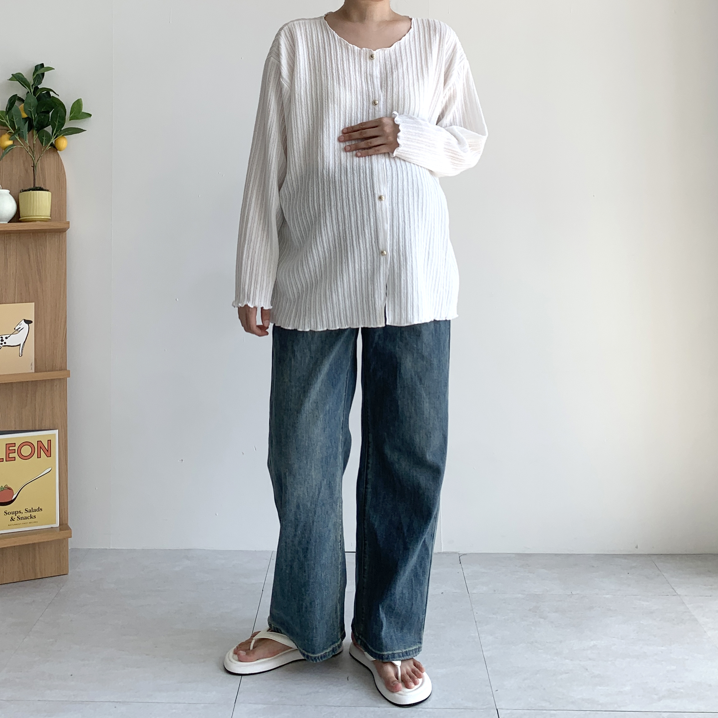 임산부청바지 임산부출근룩 만삭 임부청바지 - 상세 이미지 5