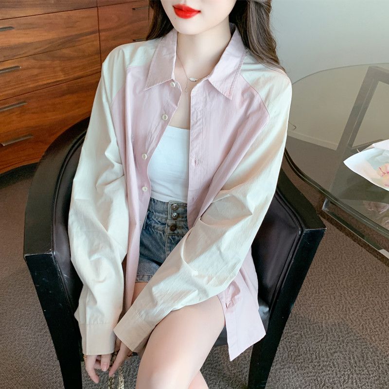 여성 가을용 루즈핏 긴팔 셔츠 캐주얼 스타일 다용도 면옴스포드 통기성 좋은 데일리 외출용 패션 유틸리티 디자인 - 상세 이미지 2