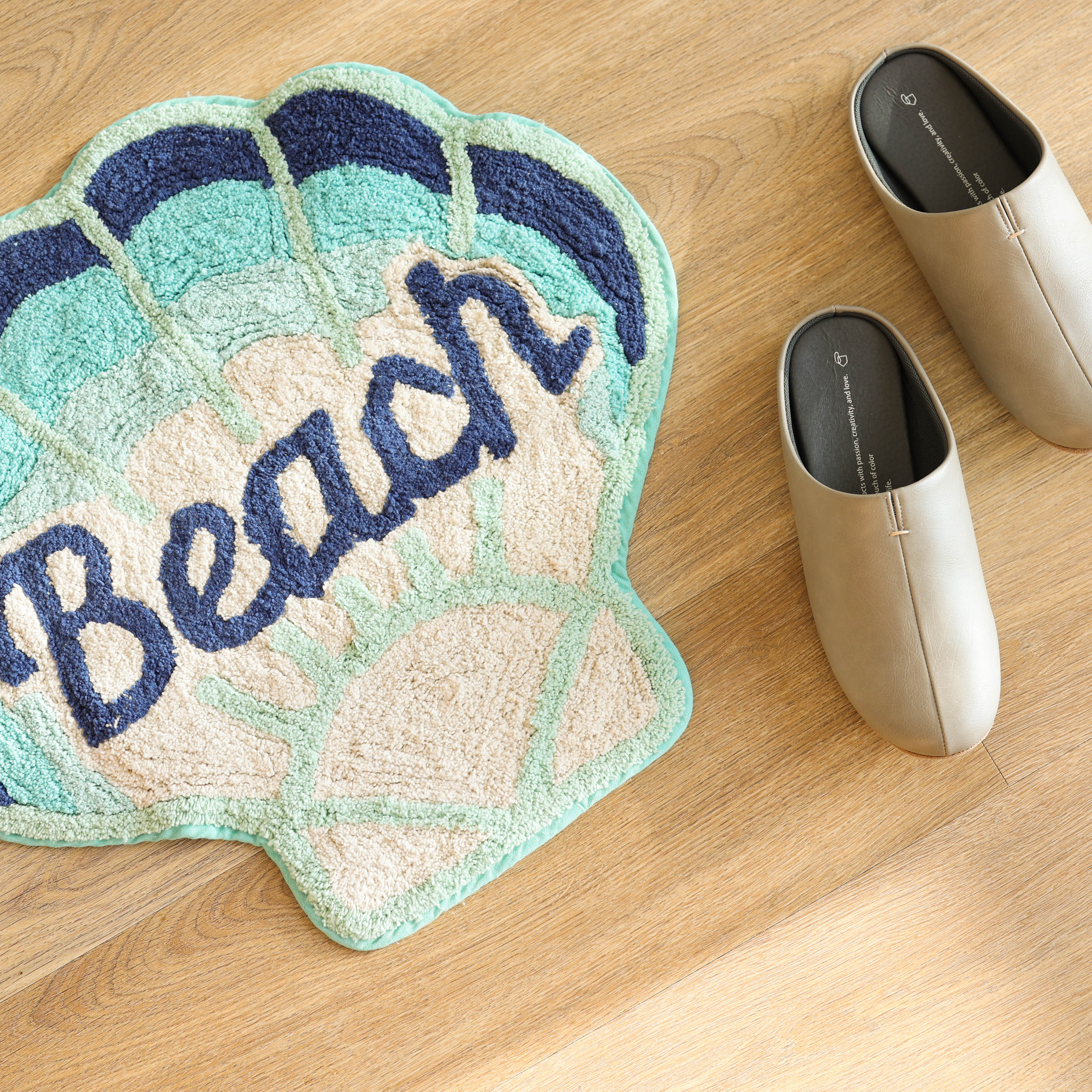 러블리 비치 민트 쉘 순면 욕실 발매트