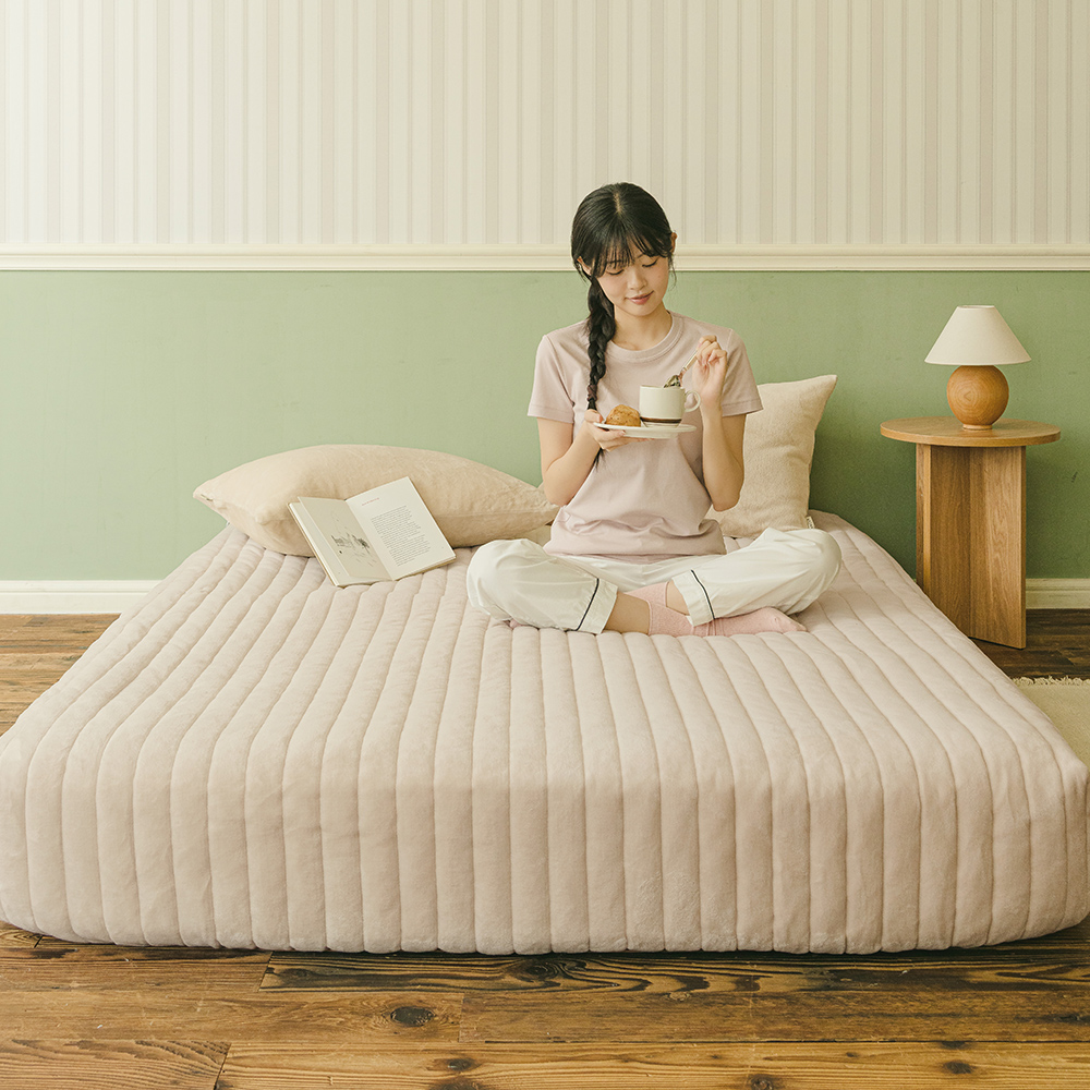 바자르 코지닝 3mm 극세사 겨울 올인원 누빔 매트리스커버 SS