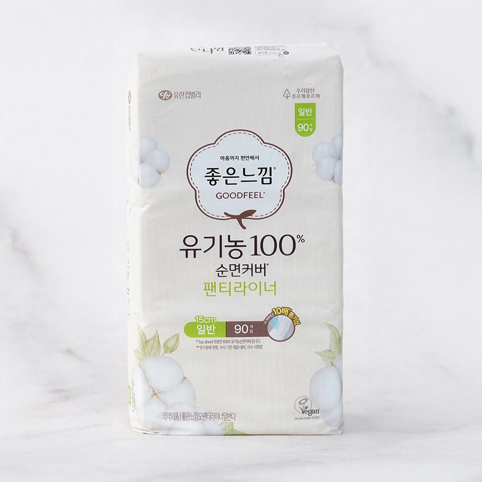 메가마트 좋은느낌라이너 유기농순면 생리대 일반 90 - 상품 이미지