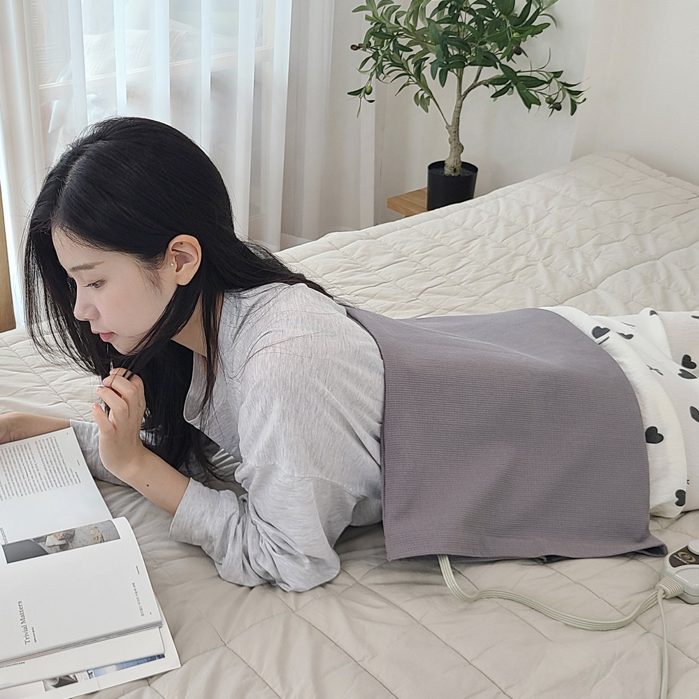 한일의료기 프리미엄 온열찜질기 허리 어깨 복부 무릎 배 전기 찜질기 찜질팩 M 그레이