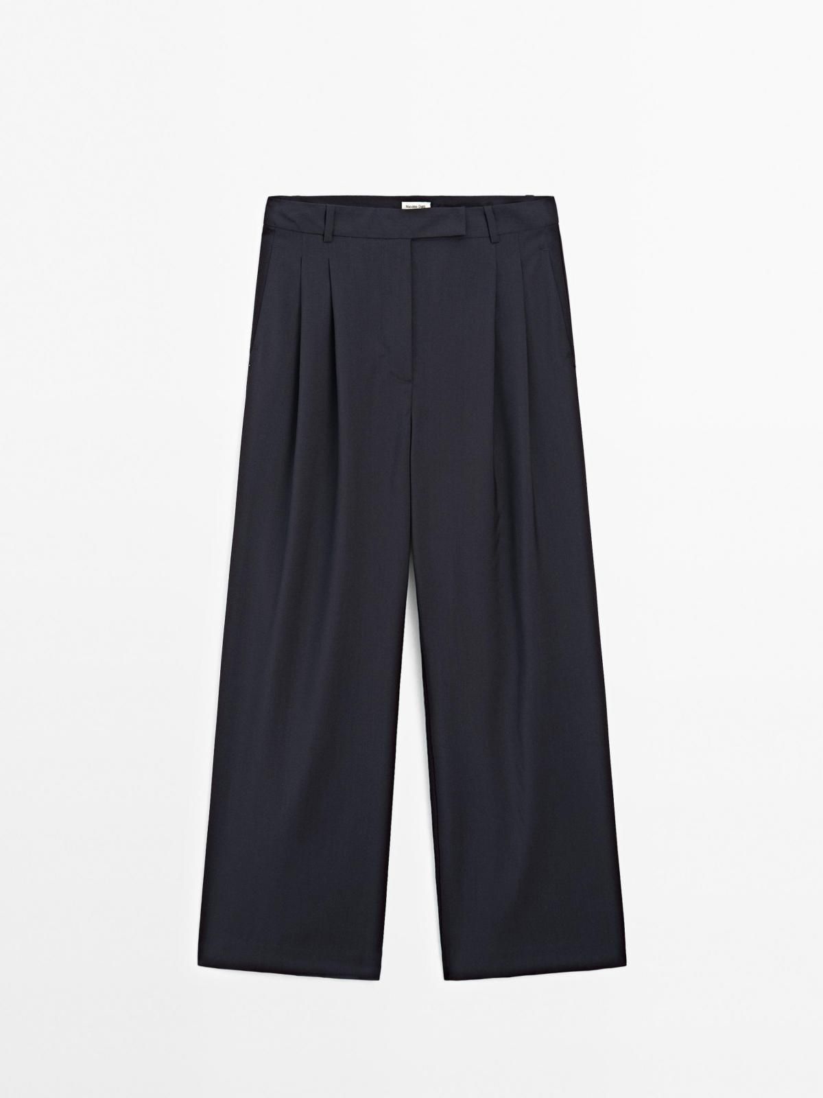 마시모두띠 100 울 와이드 더블 다트 팬츠 9000/951 NAVY BLUE - 상세 이미지 3