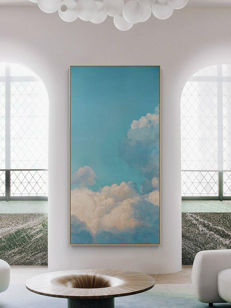 북유럽 현관 거실 그림 아치형 구름 복도 미니멀 갤러리 플로팅라이프 A 라이트우드심플프레임 50x100cm 옵시디언블랙 알루미늄 프레임 0.5cm - 상세 이미지 4