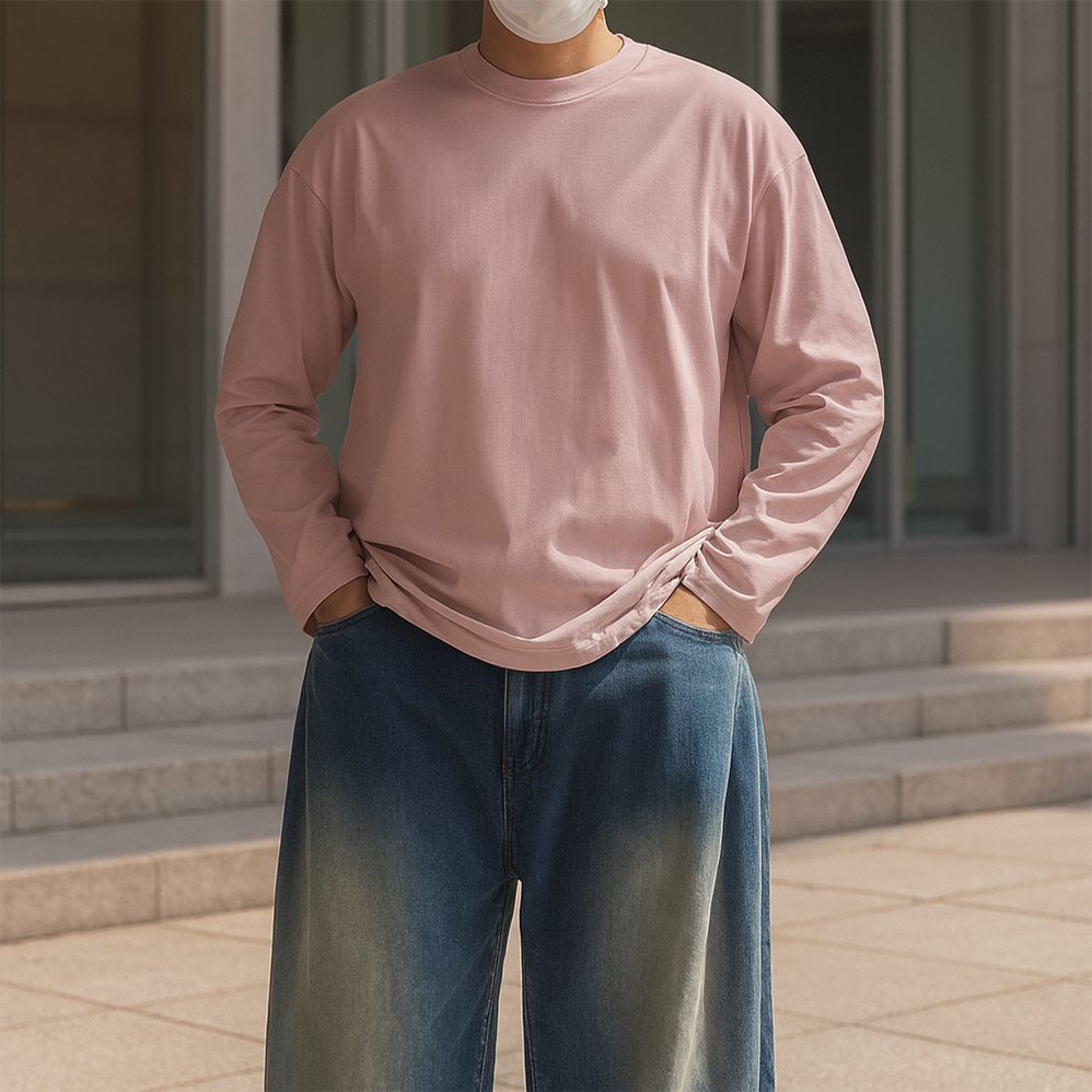 1+1 무지티 남자흰티 16수티셔츠 - 상세 이미지 2