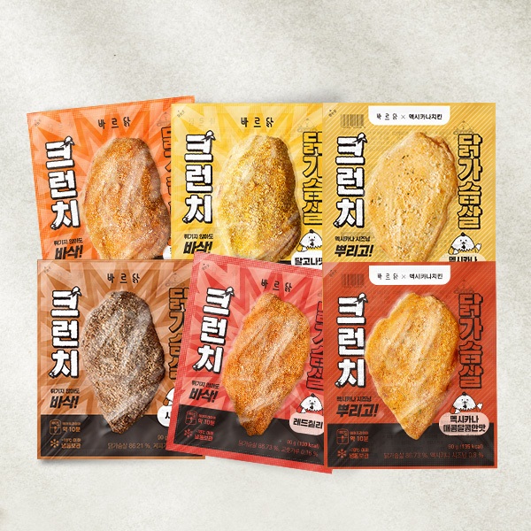 바르닭 크런치 닭가슴살 6종 10팩 골라담기 - 상품 이미지