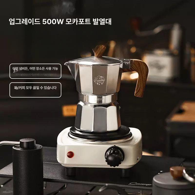 소형 모카포트 캠핑용 버너 전기렌지 인덕션 하이라이트 크림화이트 - 상세 이미지 3