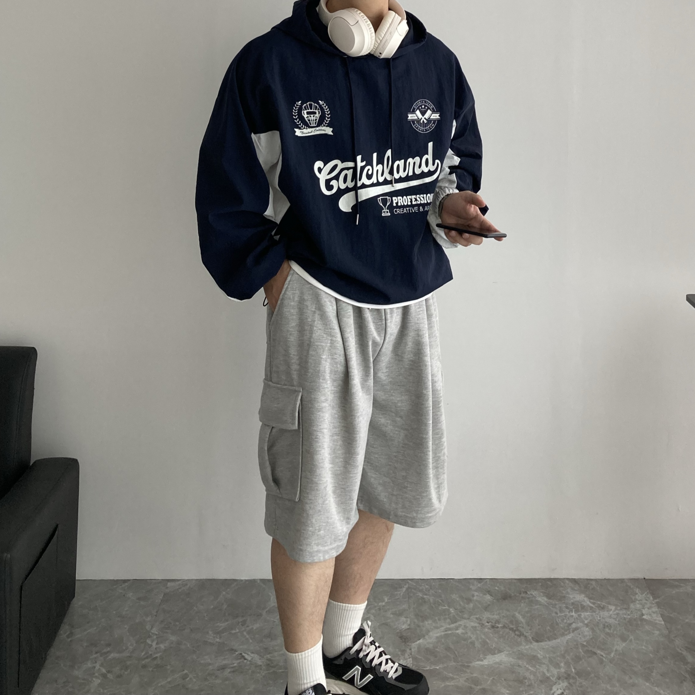 남자 바람막이후드티 퍼펙트 나일론 스트링 Y2K - 상세 이미지 5