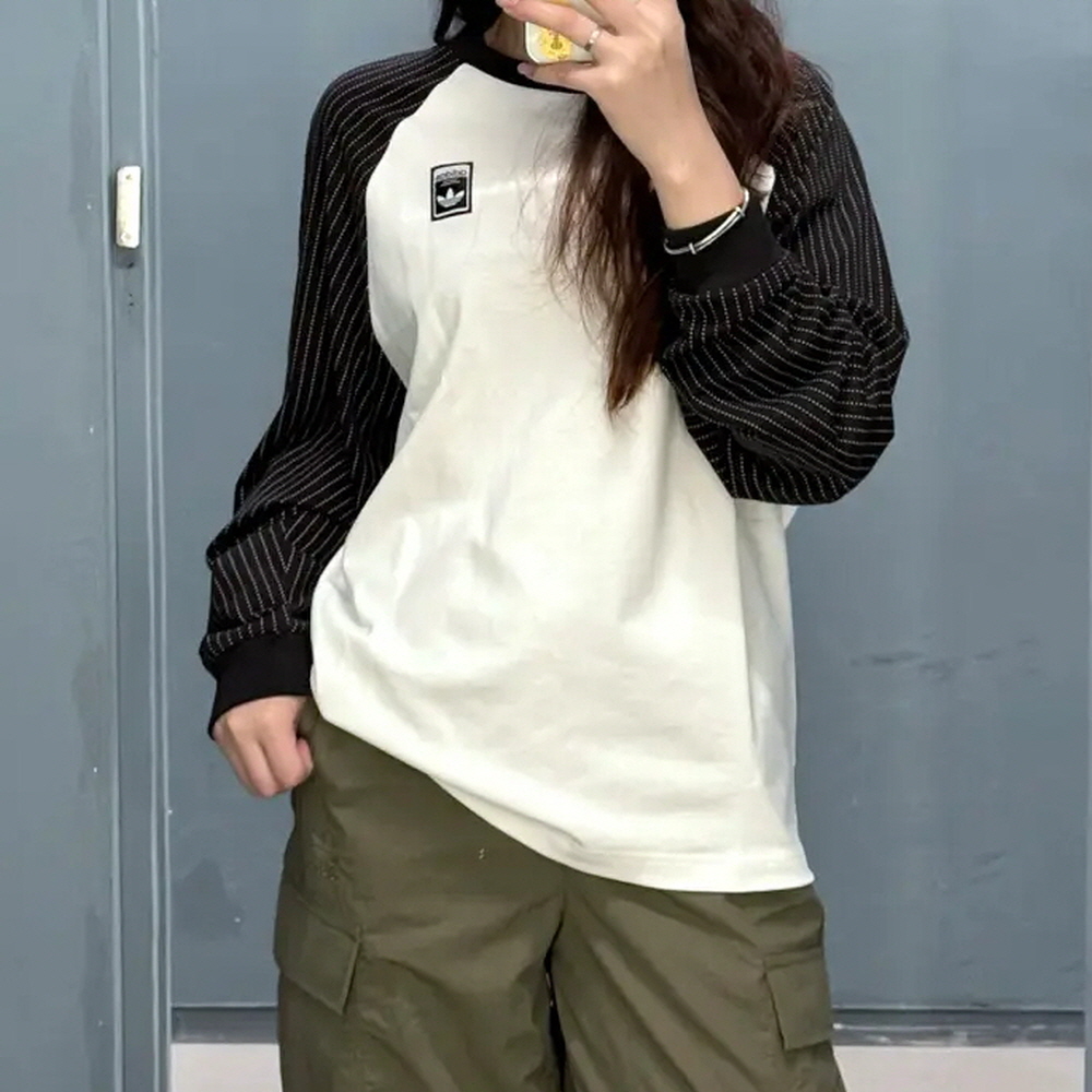 아디다스 오리지널 와바시 롱슬리브 긴팔 티셔츠 블랙 KD1854 - 상세 이미지 2