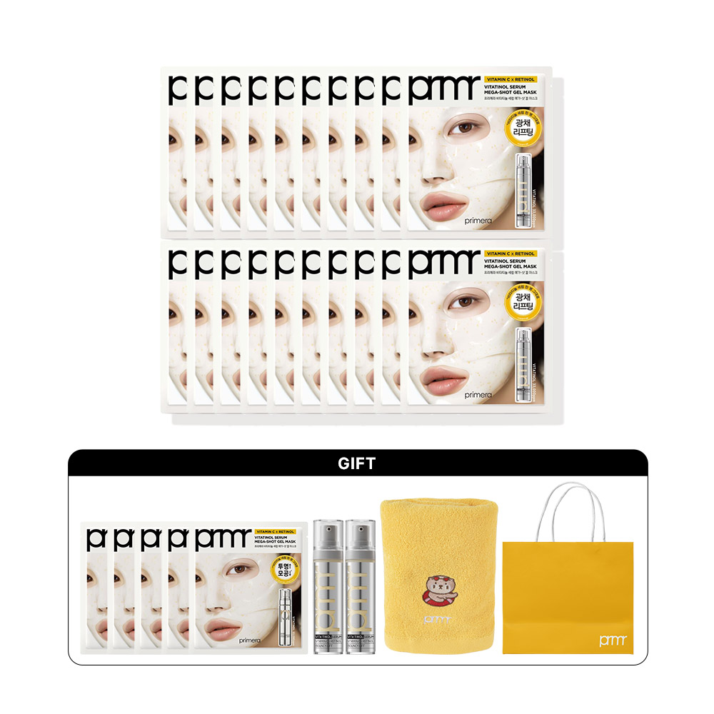 [쇼핑백증정] 프리메라 NEW비타티놀 겔마스크 34gX20매 (+추가증정)