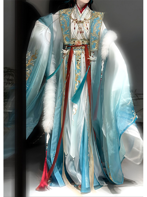 선녀옷 할로윈 코스프레 의상 사극 촬영의상 블루 세트 S - 상세 이미지 3