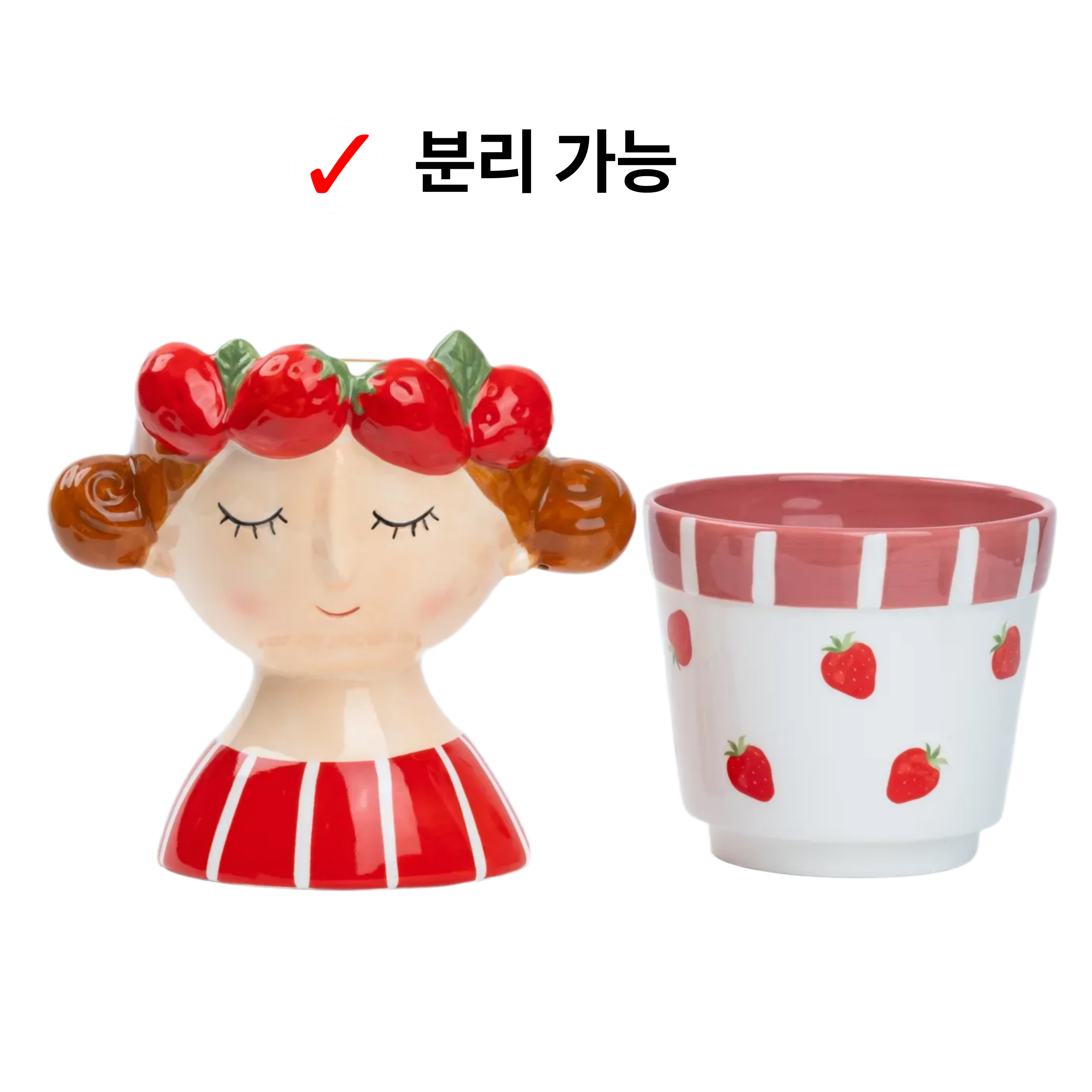 퀸앳가든 세라믹 튼튼한 딸기화분 소형화분 - 상세 이미지 5