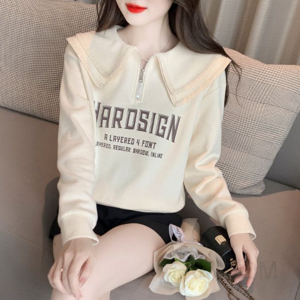 여성 스웨트 셔츠 긴팔 맨투맨 가을 데일리 캐주얼 티셔츠 스타일리시한 외출용 편안한 착용감 모던한 디자인 - 상세 이미지 4