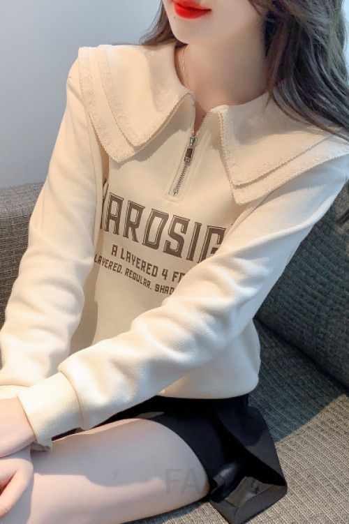 여성 스웨트 셔츠 긴팔 맨투맨 가을 데일리 캐주얼 티셔츠 스타일리시한 외출용 편안한 착용감 모던한 디자인 - 상세 이미지 5