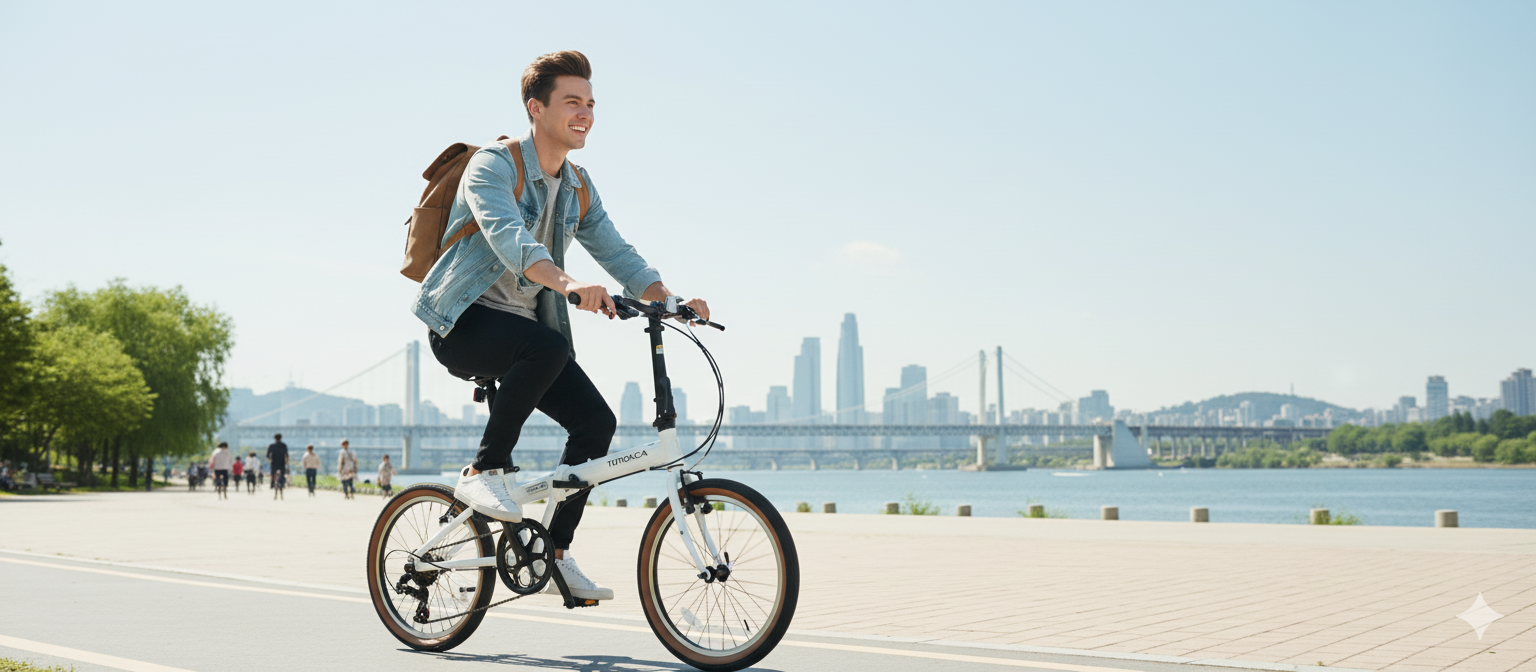 티티카카 스트림 D7 접이식자전거 - 시마노7단,알루미늄 접이식 미니벨로,스트림D7 화이트 반조립