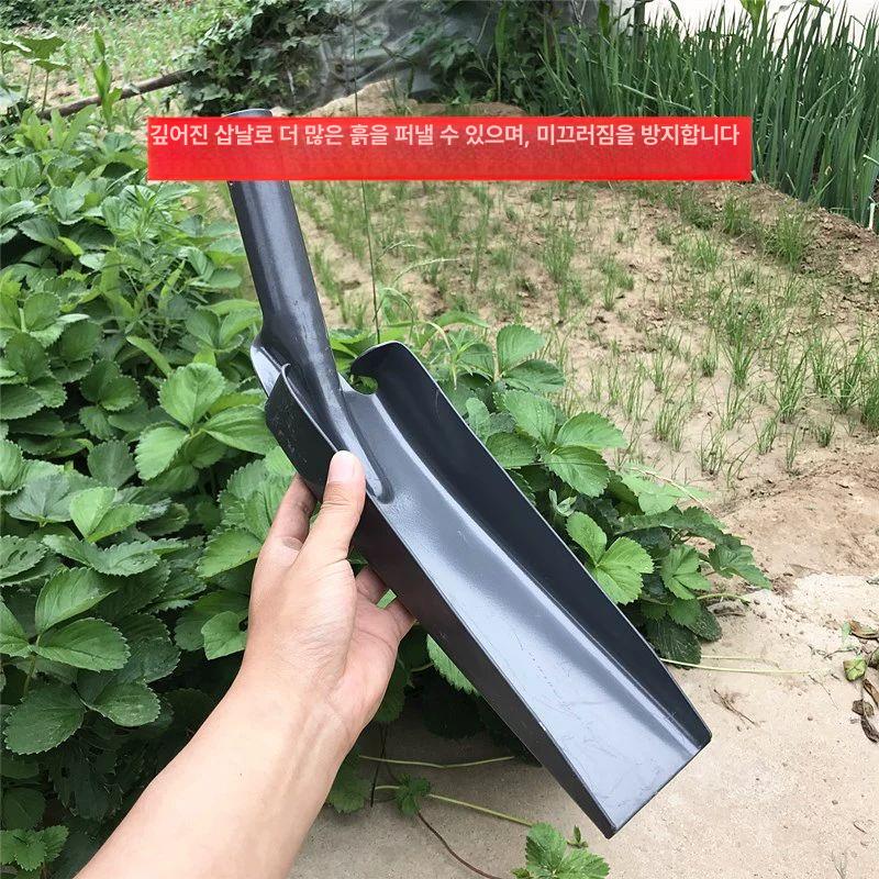 배수로청소삽 삽 진흙 도구 손잡이 이물질 구멍 고랑 장마 우물 도랑 다용도 오물제거 삽자루 1.2m나무손잡이포함 - 상세 이미지 4