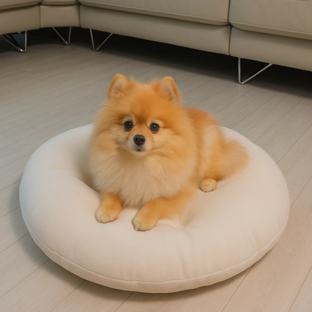 홈집합 강아지 고양이 펫쿠션 극세사 원형 침대 사계절용 - 상세 이미지 5