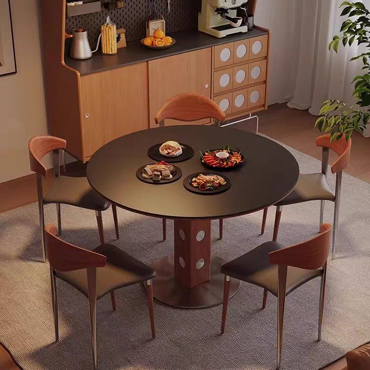 원탁식탁 4인용 원형 다이닝 주방 다이닝테이블 카페 둥근 둥근식탁 디자인식탁 80cm 블랙 - 상세 이미지 2