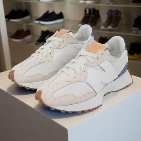 뉴발란스 327 스니커즈 여성 운동화 화이트/네이비 WS327RDB