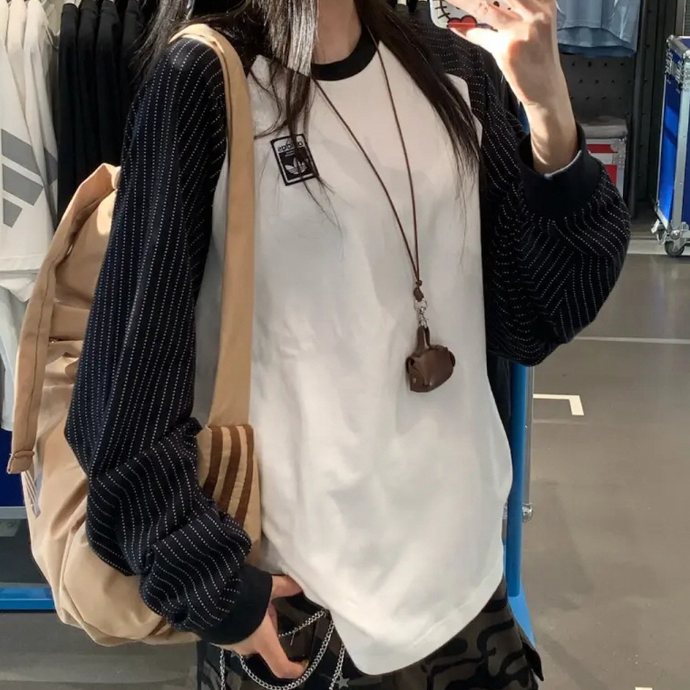 아디다스 오리지널 와바시 롱슬리브 긴팔 티셔츠 블랙 KD1854 이미지 8