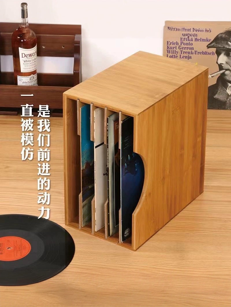 LP판 정리대 수납장 스탠드 아크릴 보관 LP 선반 턴테이블 원목 진열장 원목월넛 1개 - 상세 이미지 3