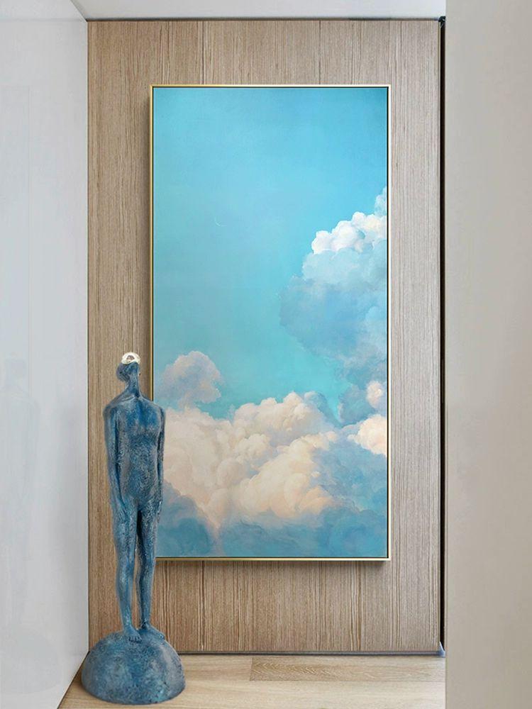 북유럽 현관 거실 그림 아치형 구름 복도 미니멀 갤러리 플로팅라이프 A 라이트우드심플프레임 50x100cm 옵시디언블랙 알루미늄 프레임 0.5cm - 상세 이미지 5