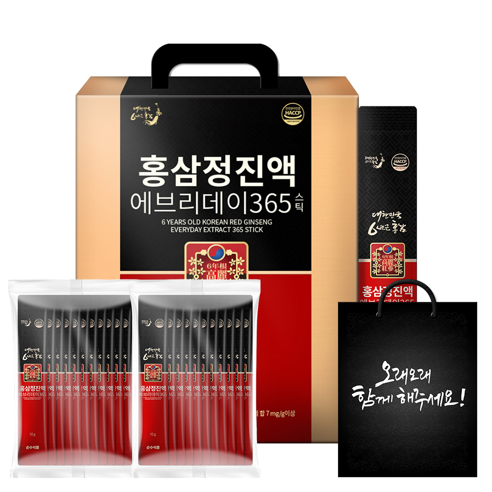 100포 6년근 홍삼정 진액 에브리데이 365 홍삼 스틱 선물세트 순수식품