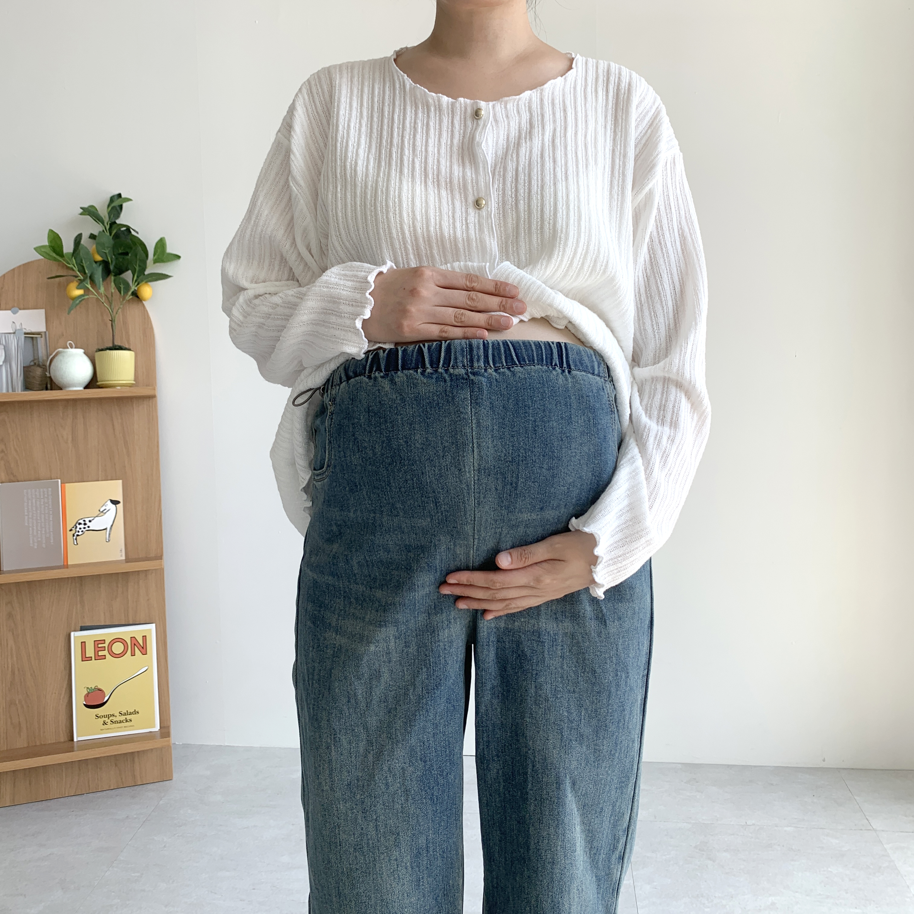 임산부청바지 임산부출근룩 만삭 임부청바지 - 상세 이미지 2