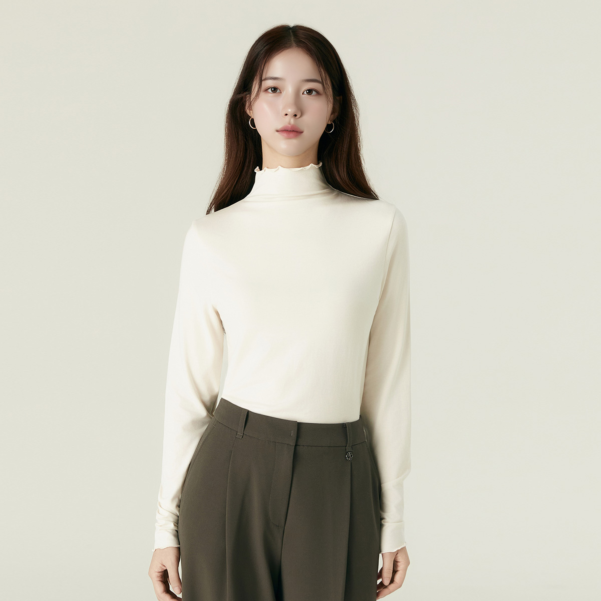로엠 올데이 텐셀 물결넥 티셔츠 RMLWF4TR15 - 상세 이미지 4